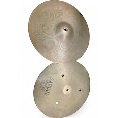 Used SABIAN 14in flat hats pair Cymbal