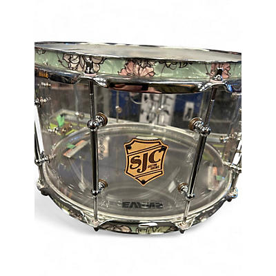 Used SJC 14in 8x14 Custom Snare Drum Acrylic/Grandma’s Floral Drum