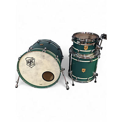 Used SJC 3 Piece TOUR CUSTOM Green Drum Kit