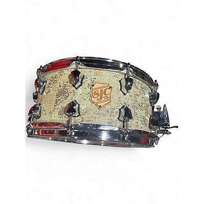 Used SJC Drums 14X6.5 Custom Snare Dirty Mint Drum