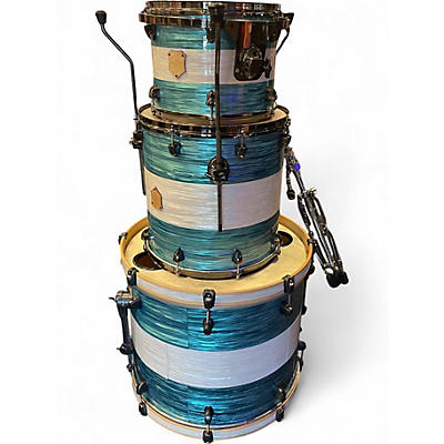 Used SJC Drums 3 Piece CUSTOM 3 PIECE Ocean Turquoise Drum Kit