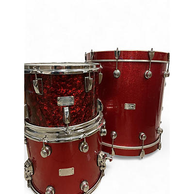 Used SJC Drums 3 Piece CUSTOM Red Drum Kit