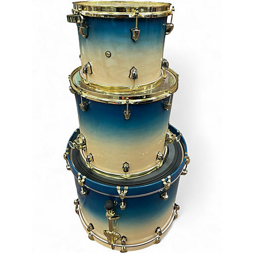 Used SJC Drums 3 Piece Custom Tour Series Ocean Blue Burst Drum Kit Ocean Blue Burst