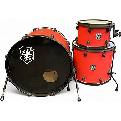 Used SJC Drums 3 Piece PANTHER RED Drum Kit