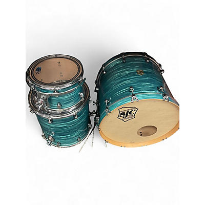 Used SJC Drums 3 Piece PROVIDENCE  OYSTER MARINE Drum Kit