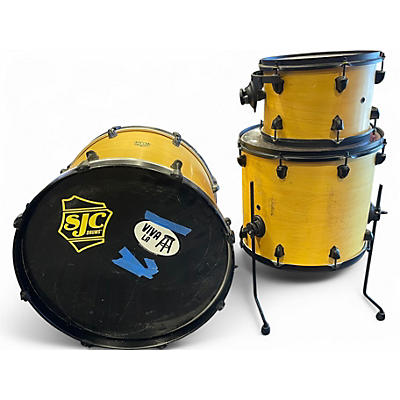 Used SJC Drums 3 Piece Pathfinder Cyber Yellow Stain Drum Kit