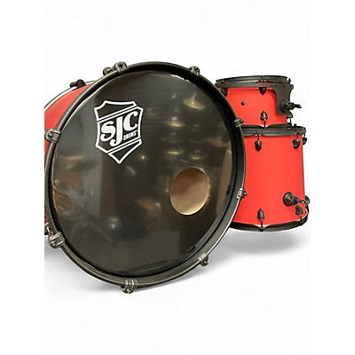 Used SJC Drums 3 Piece Pathfinder Firecracker Red Drum Kit