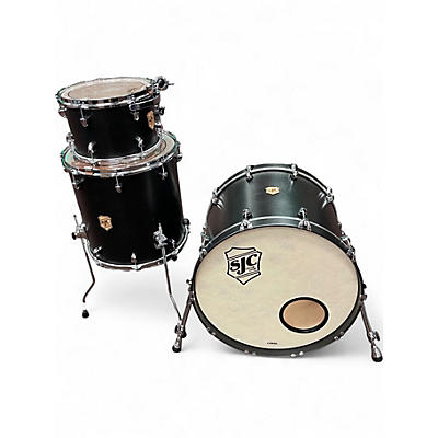Used SJC Drums 3 Piece TOUR SERIES Satin Black Drum Kit