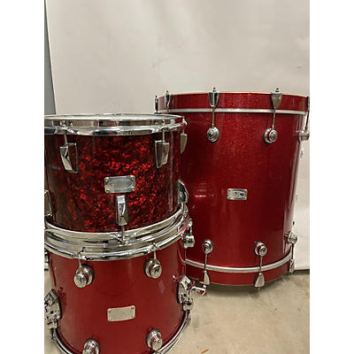 Used SJC Drums 3 piece CUSTOM Red Drum Kit