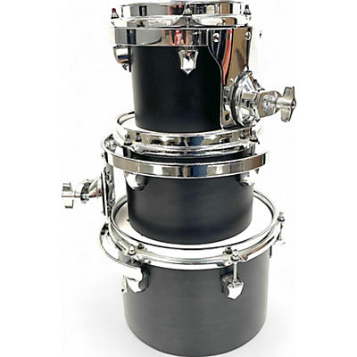 SJC Drums Used SJC Drums 3 piece Custom 6-Ply Maple Tom Pack Satin Black Acoustic Drum Pack