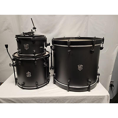 SJC Drums Used SJC Drums 3 piece PATHFINDER MIDNIGHT BLACK SATIN Drum Kit