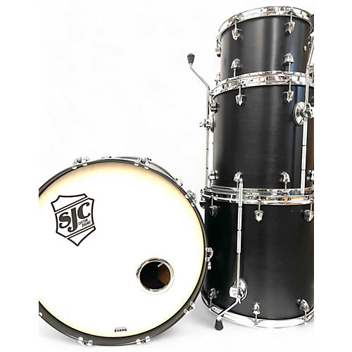 Used SJC Drums 4 Piece Tour Series Satin Black Drum Kit Satin Black