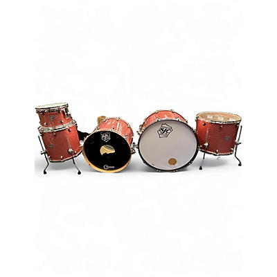 Used SJC Drums 5 Piece Custom pink sparkle Drum Kit