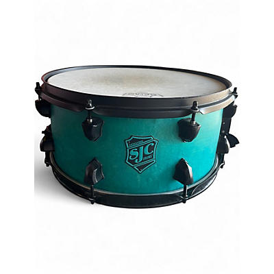 Used SJC Drums 6.5X14 PATHFINDER MIAMI TEAL SATIN Drum