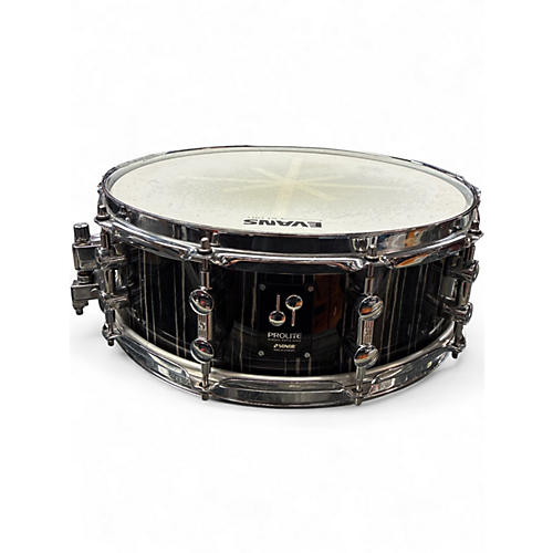 Used SONOR 14X5 Prolite Snare Drum Ebony White Stripes Drum Ebony White Stripes 210
