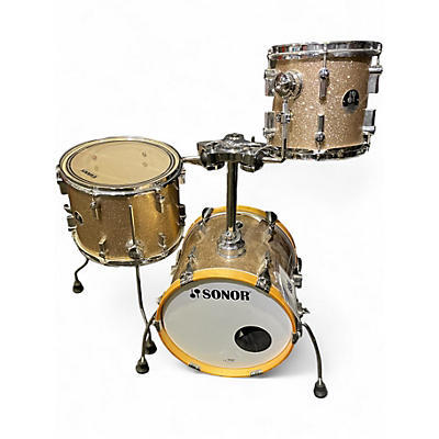 Used SONOR 3 Piece Martini Gold Sparkle Drum Kit