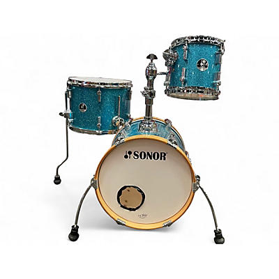 Used SONOR 3 Piece Martini Special Edition Blue Sparkle Drum Kit