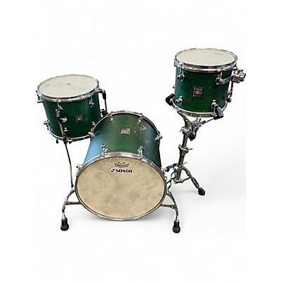 Used SONOR 3 Piece SONIC PLUS II Green Drum Kit