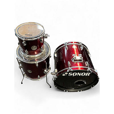 Used SONOR 3 Piece force 505 Red Drum Kit