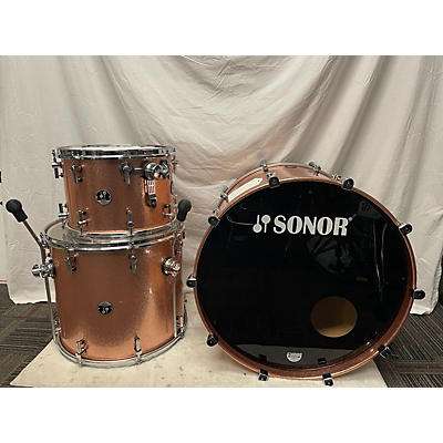 SONOR Used SONOR 3 piece DELITE MAPLE CHAMPAGNE SPARKLE Drum Kit