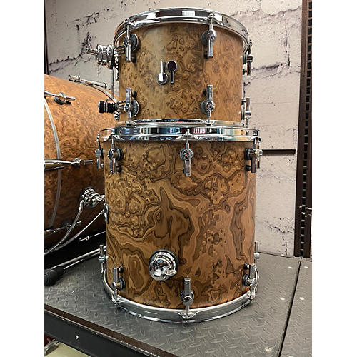 SONOR Used SONOR 3 piece SQ2 Chocolate Burl Chocolate Burl Drum Kit Chocolate Burl