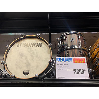 SONOR Used SONOR 3 piece SQ2 ROSEWOOD VENEER Drum Kit