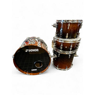 Used SONOR 4 Piece AQ2 Bop Kit Trans Brown Drum Kit
