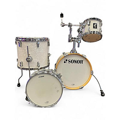 Used SONOR 4 Piece AQ2 MARTINI  WHITE MARINE Drum Kit