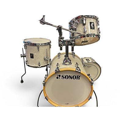 Used SONOR 4 Piece AQ2 SAFARI Pearl White Drum Kit