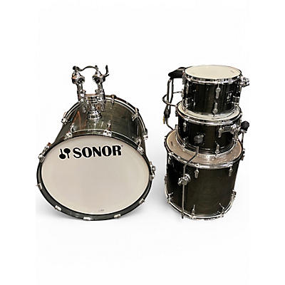 Used SONOR 4 Piece AQ2 Stage Trans Black Drum Kit