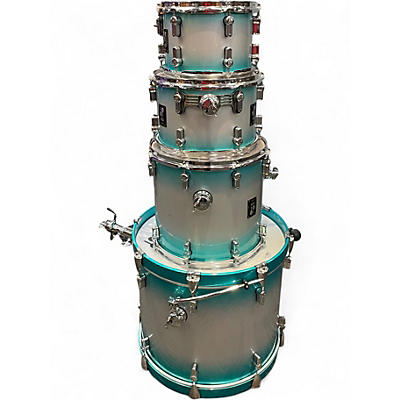Used SONOR 4 Piece AQ2 Studio Aqua Silver Burst Drum Kit