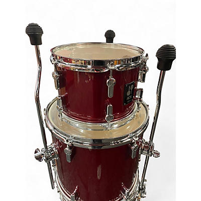 Used SONOR 4 Piece AQX JUNGLE Red Drum Kit