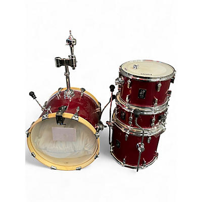 Used SONOR 4 Piece AQX Micro Red Moon Sparkle Drum Kit