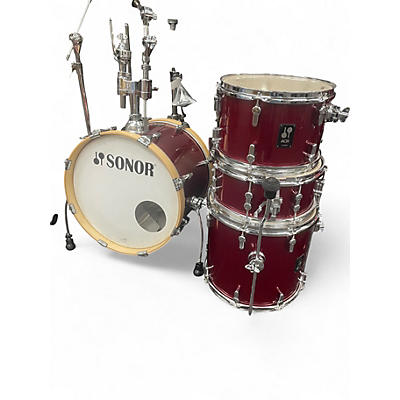 Used SONOR 4 Piece AQX RED SPARKLE Drum Kit