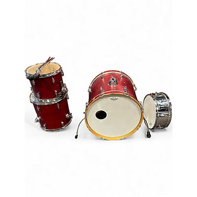 Used SONOR 4 Piece Force 2000 Crimson Red Burst Drum Kit