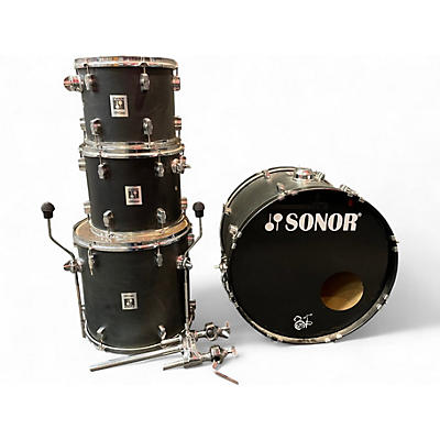 Used SONOR 4 Piece Force 2000 Trans Black Drum Kit
