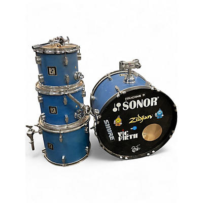 Used SONOR 4 Piece Force 2001 Blue Drum Kit