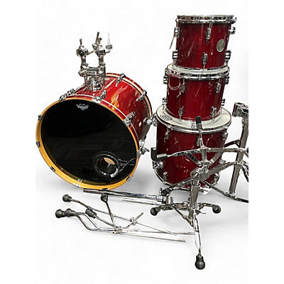 Used SONOR 4 Piece Force 3005 Full Maple 4 pc Trans Red Drum Kit