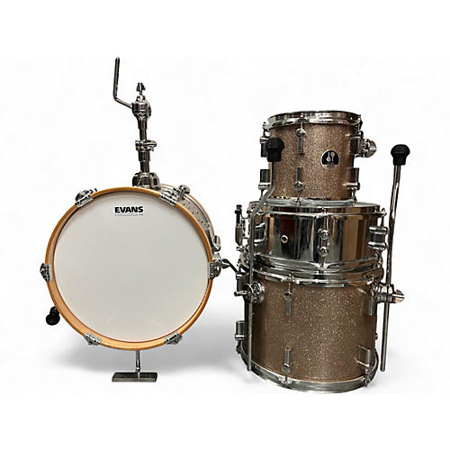 Used SONOR 4 Piece Martini Gold Sparkle Drum Kit Gold Sparkle