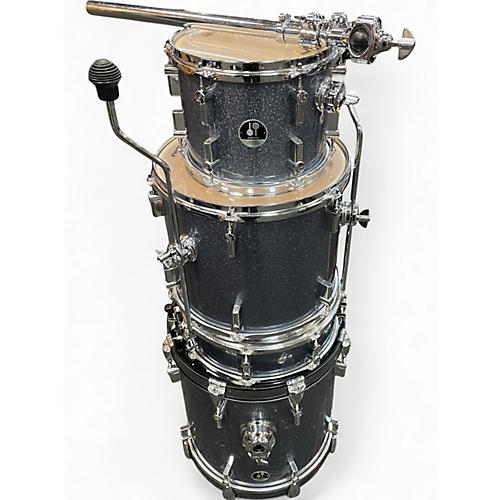 Used SONOR 4 Piece SAFARI BLUE SPARKLE Drum Kit BLUE SPARKLE