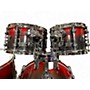 Used SONOR 4 Piece SQ2 Medium Beech Red and Grey Sparkle Drum Kit Red and Grey Sparkle