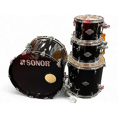 Used SONOR 4 Piece Select Force Studio 4 Piece Piano Black Drum Kit