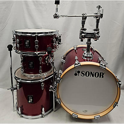 Used SONOR 4 piece AQX Red Drum Kit