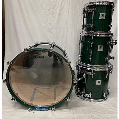 Used SONOR 4 piece Designer Series Maple Light Emerald Green Drum Kit