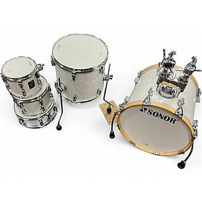 Used SONOR 5 Piece AQ2 White Pearloid Drum Kit