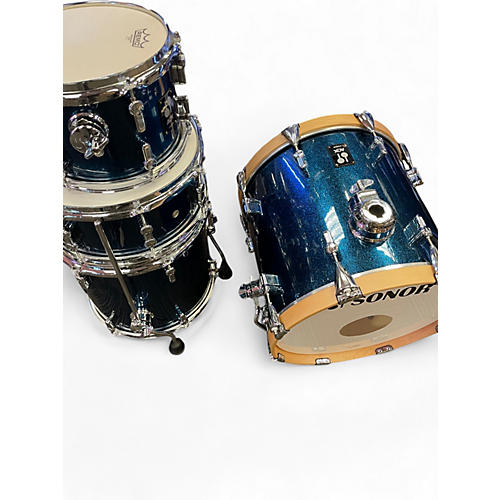 Used SONOR 5 Piece AQX OCEAN BLUE SPARKLE Drum Kit OCEAN BLUE SPARKLE