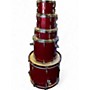 Used SONOR 5 Piece AQX red sparkle Drum Kit red sparkle