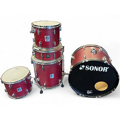 Used SONOR 5 Piece Force 2001 Red Drum Kit
