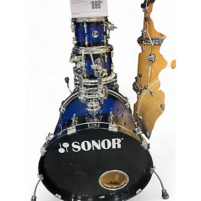 Used SONOR 5 Piece Force 3007 Blue Fade Drum Kit