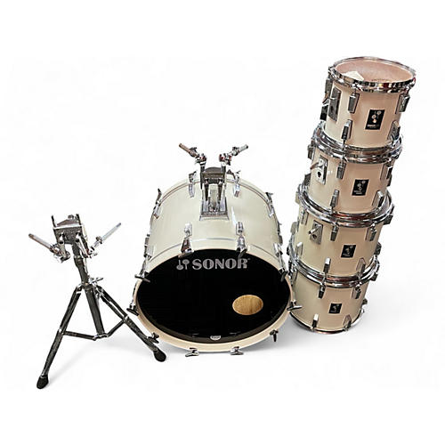 Used SONOR 5 Piece Lite Cream Laquer Drum Kit Cream Laquer